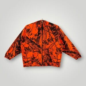Outfitters Ridge Hunting Hoodie Mens 3XL Blaze Orange Camo Fleece Full Zip